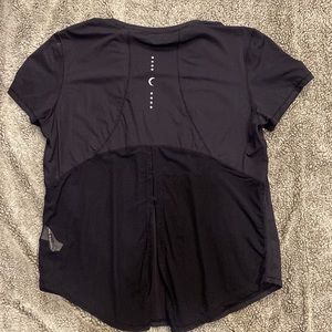 Zyia Black Panel Split Back Mesh Tee